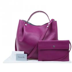 Pre Owned Dior Pink Leather Medium Diorific Bucket Tote