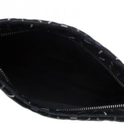 Pre Owned Dior Black Cannage Quilted Coated Canvas Panarea Clutch