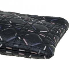 Pre Owned Dior Black Cannage Quilted Coated Canvas Panarea Clutch