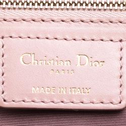 Pre Owned حقيبة يد ديور بانيرا شوبر متوسطة كانفاس مقوى وردية