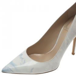 مملوكة مسبقًا Dior Grey Shaded Patent Leather Pointed Toe Pumps Size 36