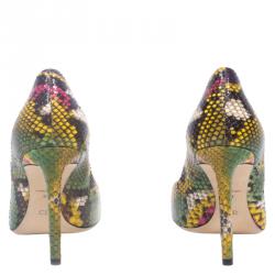 Pre Owned Dior Multicolor Python Pumps Size 38