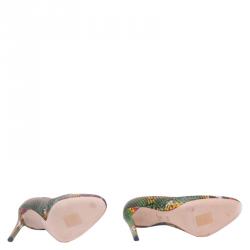 Pre Owned Dior Multicolor Python Pumps Size 38