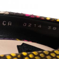 Pre Owned Dior Multicolor Python Pumps Size 38