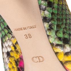 Pre Owned Dior Multicolor Python Pumps Size 38