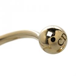 Pre Owned Dior Ultradior Faux Pearl Gold Tone Open Cuff Bracelet 16cm