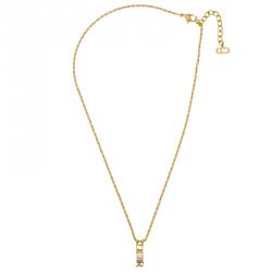 مملوكة مسبقًا قلادة ديور ذهبية اللون مزخرفة باللؤلؤ