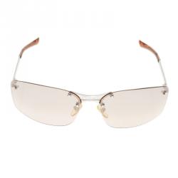 Pre Owned نظارة شمسية ديور بدون إطار بني