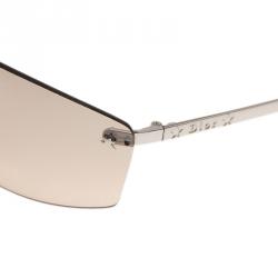 Pre Owned نظارة شمسية ديور بدون إطار بني