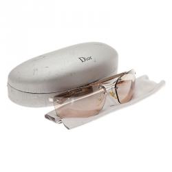 Pre Owned نظارة شمسية ديور بدون إطار بني