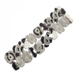 مملوكة مسبقًا Dior Animalia Crystal Black And White Enamel Silver Tone Necklace