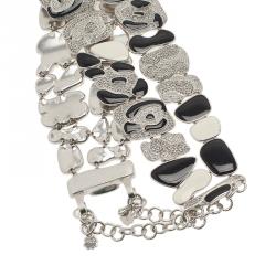 مملوكة مسبقًا Dior Animalia Crystal Black And White Enamel Silver Tone Necklace