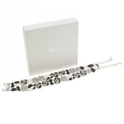 مملوكة مسبقًا Dior Animalia Crystal Black And White Enamel Silver Tone Necklace