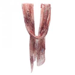 Pre Owned Dior Pink Silk Logo Scarf