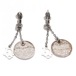 مملوكة مسبقًا أقراط ديور غليتر أبيض فضي متدلية