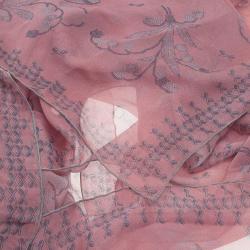 مملوكة مسبقًا وشاح ديور وردي طباعة موردة حرير