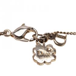 مملوكة مسبقًا Dior Interlocking Heart Crystal Gold Tone Bracelet