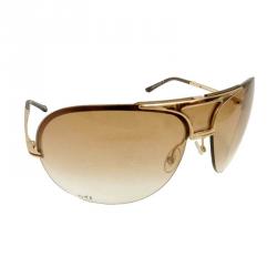 Pre Owned Dior Gold Dior Remove Shield Sunglasses