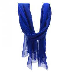 Dior Blue Chiffon and Cotton Blend Stole