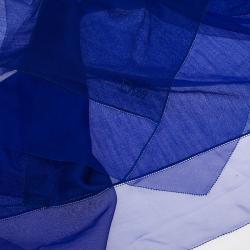 Dior Blue Chiffon and Cotton Blend Stole