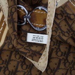 Pre Owned Dior Brown Silk Logo Printed Scarf