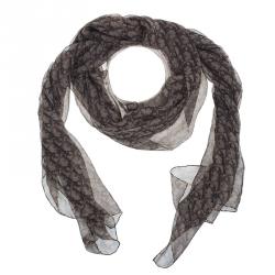 Dior Brown Silk Textured Monogram Stole 