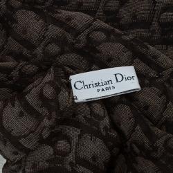 Dior Brown Silk Textured Monogram Stole 