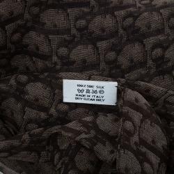 Dior Brown Silk Textured Monogram Stole 