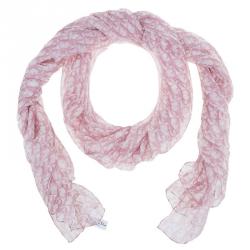Dior Pink Silk Monogram Stole 