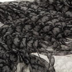 Pre Owned Dior Black Monogram Silk Stole 