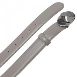 Pre Owned Dior Grey Leather Belt 85 CM