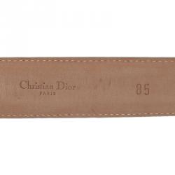 Pre Owned Dior Grey Leather Belt 85 CM