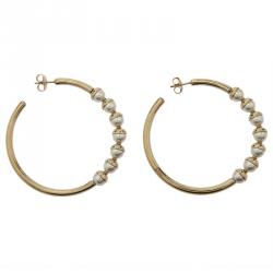 مملوكة مسبقًا Dior Mise En Dior Faux Pearl Gold Tone Hoop Earrings
