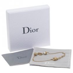 Pre Owned أسورة ديور مس إن ديور لؤلؤ صناعي لون ذهبي