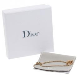 مملوكة مسبقًا Dior Bow Monogram Gold Tone Bracelet