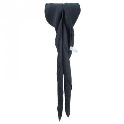 Dior Black Silk Logo Square Scarf 