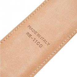 Pre Owned حزام ديور بإبزيم شعار CD جلد بيج 80 سم