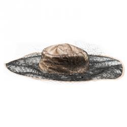 Dior Black Lace and Beige Silk Vintage Hat