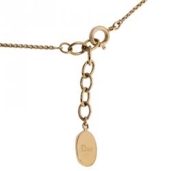 مملوكة مسبقًا Dior by Dior Gold Tone and Crystal Charm Bracelet
