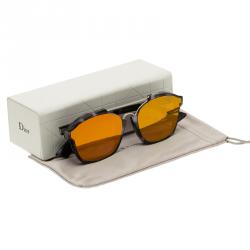 Pre Owned Dior Black and Orange Reflect Abstract Square Havana Sunglasses
