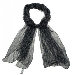 Dior Blue Silk Textured Monogram Stole