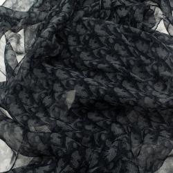 Dior Blue Silk Textured Monogram Stole