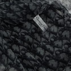 Dior Blue Silk Textured Monogram Stole