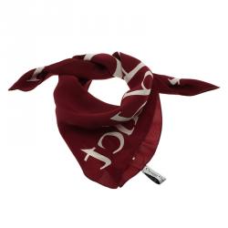 Dior Red Addict Printed Silk Square Scarf