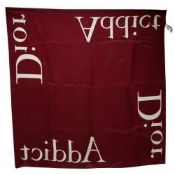 Dior Red Addict Printed Silk Square Scarf