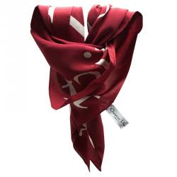 Dior Red Addict Printed Silk Square Scarf