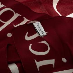 Dior Red Addict Printed Silk Square Scarf