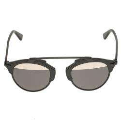Pre Owned Dior Black So Real Round Aviator Sunglasses