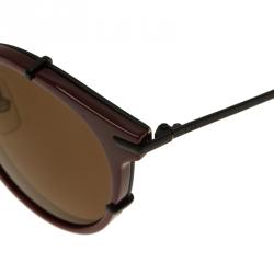 Pre Owned Dior Homme Burgundy 0196/S Round Sunglasses