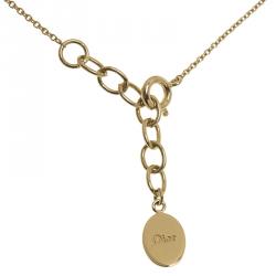 Pre Owned Dior Secret Cannage Faux Pearl Gold Tone Bracelet